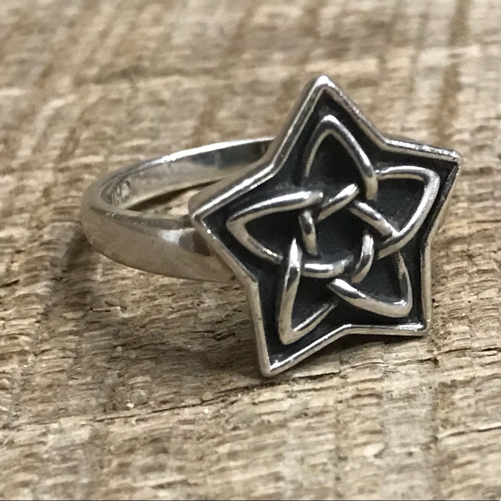 925 Sterling Silver Celtic Star Ring - Picture 1 of 5